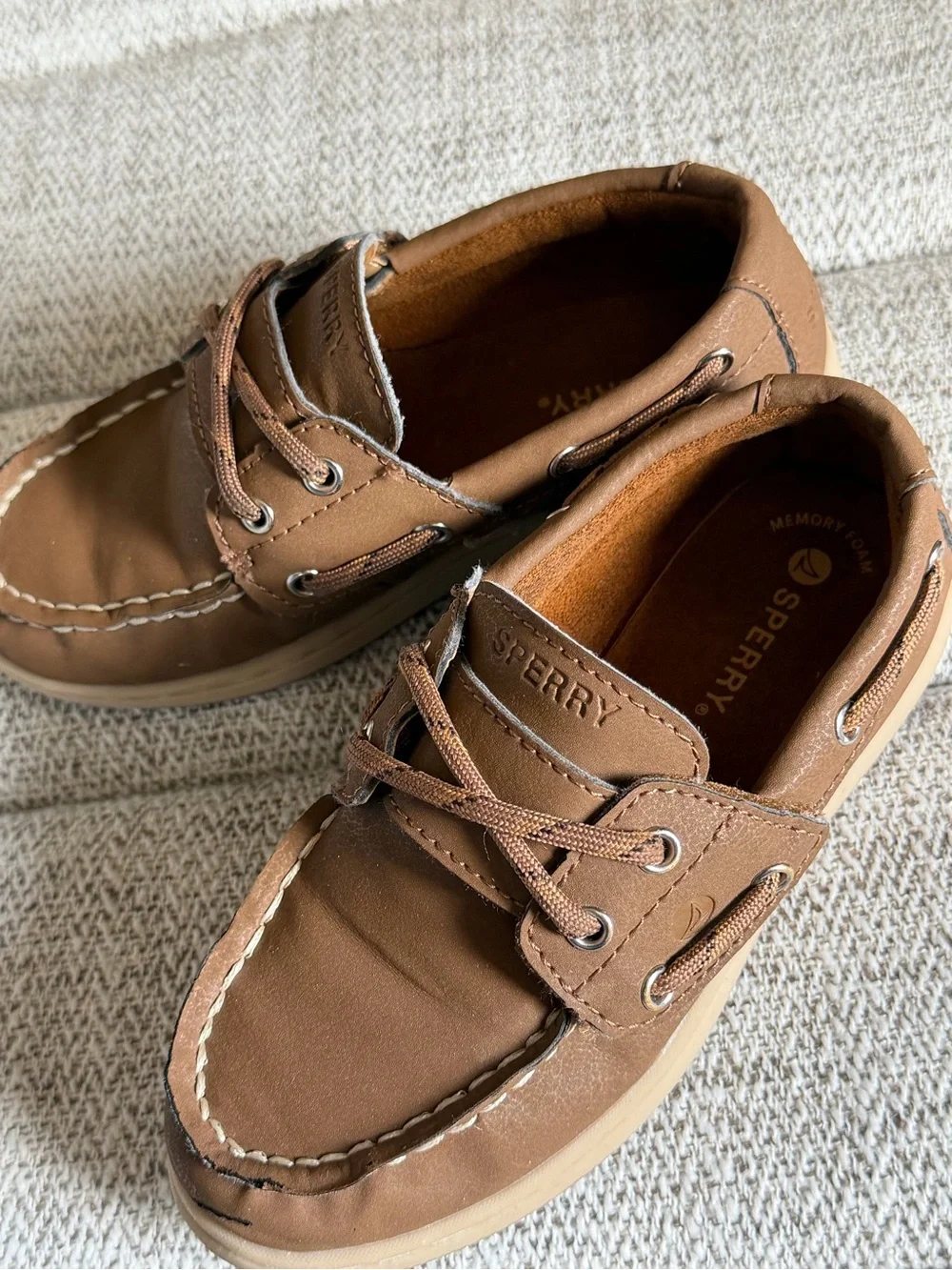 Sperry Brown Tan Kids Moccasins size 10M